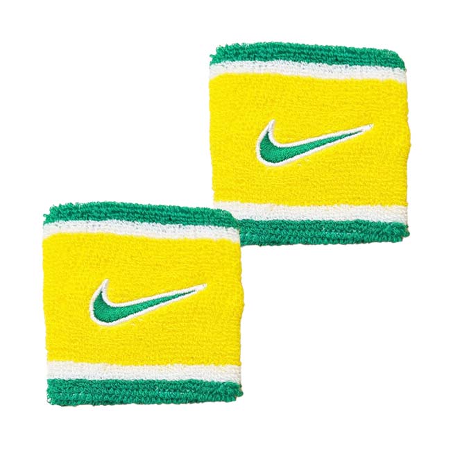 【2個組】ナイキ(NIKE) ユニセックス Swoosh スウッシュ クラシック リストバンド BN3101-730 Sイエロー×グリーン(26y4m)