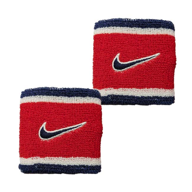 【2個組】ナイキ(NIKE) ユニセックス Swoosh スウッシュ クラシック リストバンド BN3101-664 Uレッド×ネイビー(26y4m)