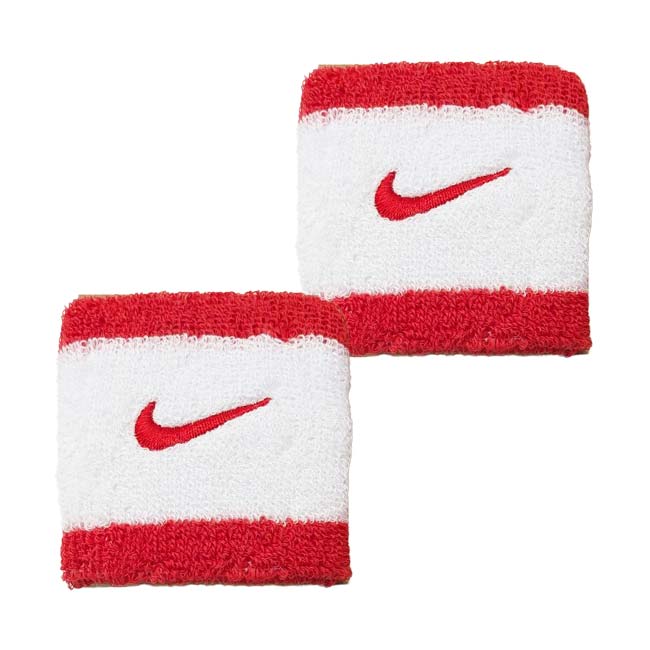 【2個組】ナイキ(NIKE) ユニセックス Swoosh スウッシュ クラシック リストバンド BN3101-119 ホワイト×Fレッド(26y4m)