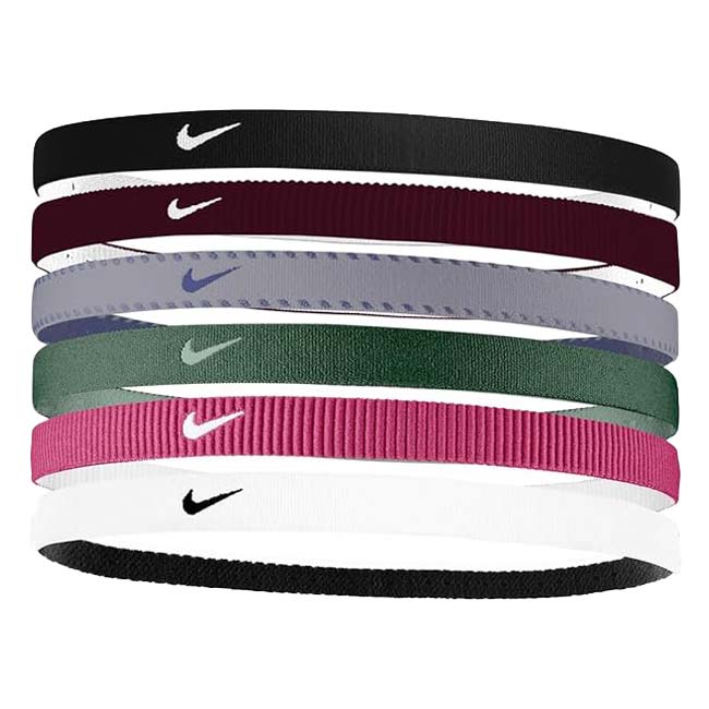 【6本組】ナイキ(NIKE) ユニセックス FLEX フレックス クラシック ヘッドバンド 6P BN2003-053 ブラック×バーガンディC(26y1m)