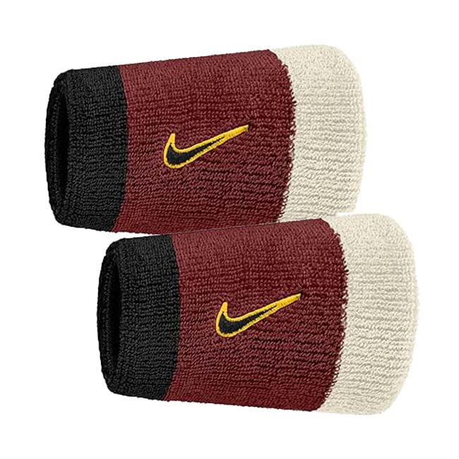 【2個組】ナイキ(NIKE) ユニセックス Swoosh スウッシュ クラシック ダブルワイド リストバンド BN4000-626 チームクリムゾン×セイル(26y1m)