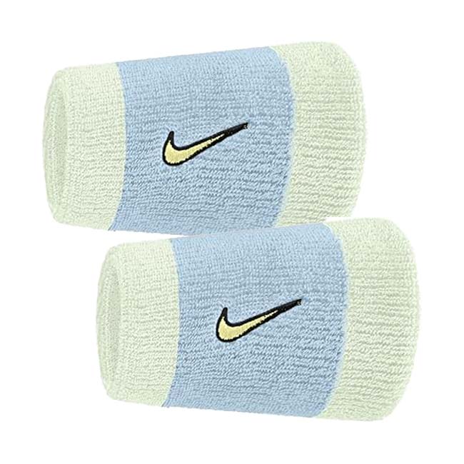 【2個組】ナイキ(NIKE) ユニセックス Swoosh スウッシュ クラシック ダブルワイド リストバンド BN4000-430 コバルトブリス×ボルトT(26y1m)