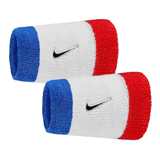 【2個組】ナイキ(NIKE) ユニセックス Swoosh スウッシュ クラシック ダブルワイドリストバンド BN4000-467 ゲームロイヤル×Uレッド(25y7m)
