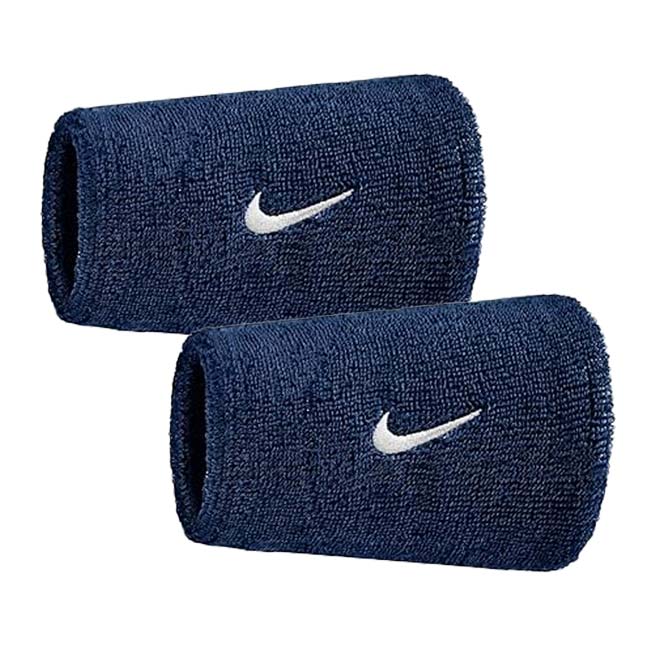 【2個組】ナイキ(NIKE) ユニセックス Swoosh スウッシュ クラシック ダブルワイドリストバンド BN4000-463 カレッジネイビー×WH(25y7m)