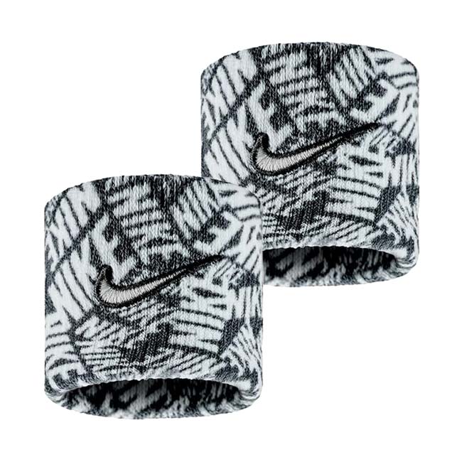 【2個組】ナイキ(NIKE) ユニセックス SWOOSH スウッシュ Dri-FIT クラシック プリントリストバンド BN3200-027 ブラック×ホワイト×WH(25y7m)
