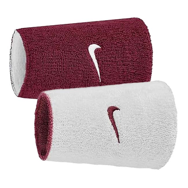 【2個組】ナイキ(NIKE) ユニセックス SWOOSH スウッシュ リバーシブル ダブルワイド リストバンド BN3100-659 DTレッド×WH×DTレッド(25y7m)
