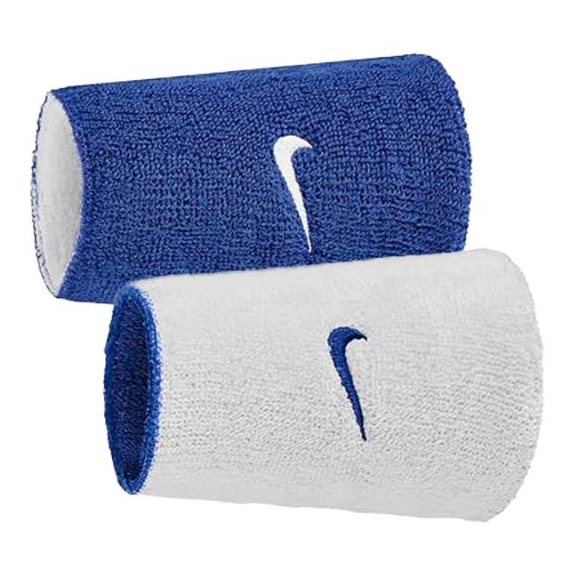 【2個組】ナイキ(NIKE) ユニセックス SWOOSH スウッシュ リバーシブル ダブルワイド リストバンド BN3100-469 Gロイヤル×WH×Gロイヤル(25y7m)