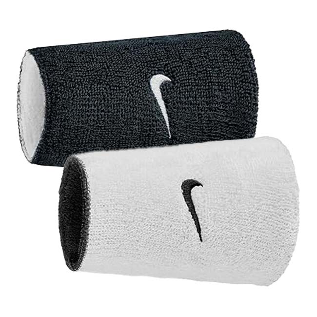 【2個組】ナイキ(NIKE) ユニセックス SWOOSH スウッシュ リバーシブル ダブルワイド リストバンド BN3100-036 ブラック×ホワイト×BK(25y7m)