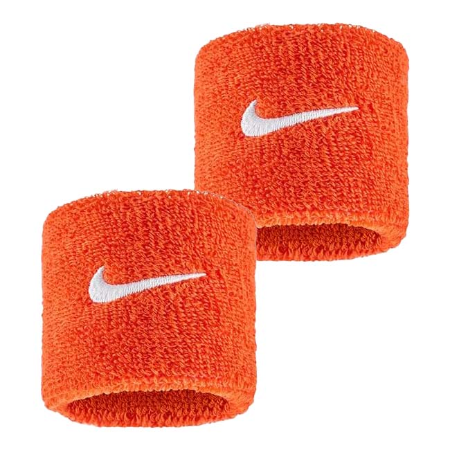 【2個組】ナイキ(NIKE) ユニセックス Swoosh スウッシュ クラシック リストバンド BN3000-802 チームオレンジ×ホワイト(25y7m)