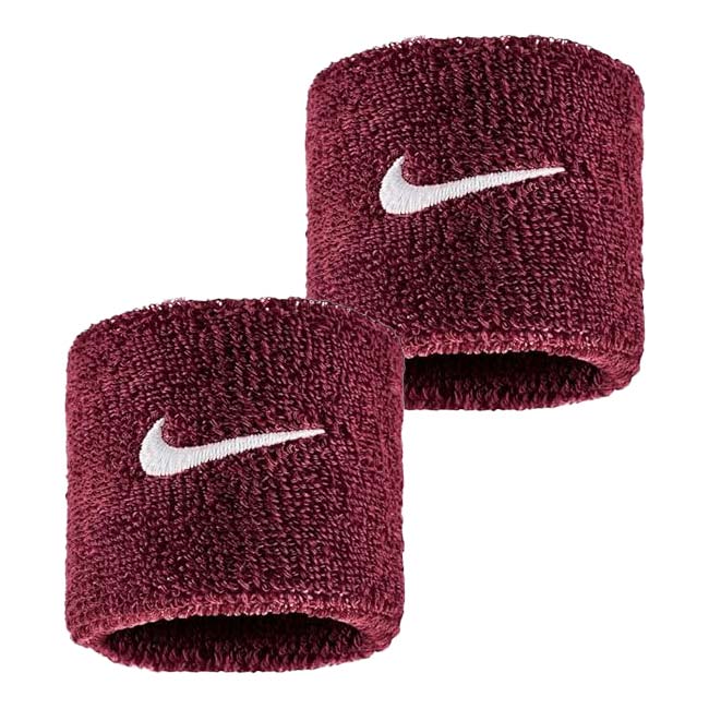 【2個組】ナイキ(NIKE) ユニセックス Swoosh スウッシュ クラシック リストバンド BN3000-656 ダークチームレッド×WH(25y7m)