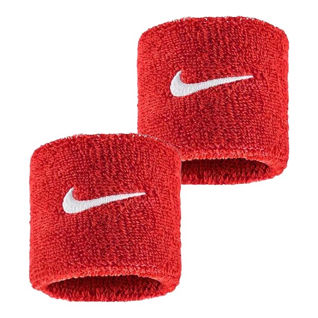 【2個組】ナイキ(NIKE) ユニセックス Swoosh スウッシュ クラシック リストバンド BN3000-610 ユニバーシティレッド×WH(25y7m)