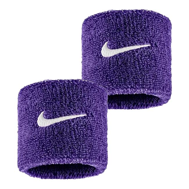 【2個組】ナイキ(NIKE) ユニセックス Swoosh スウッシュ クラシック リストバンド BN3000-588 コートパープル×ホワイト(25y7m)