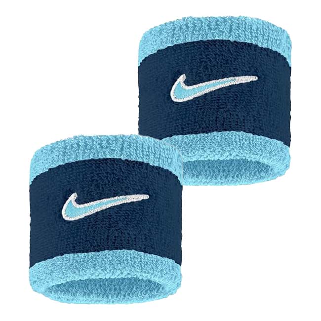 【2個組】ナイキ(NIKE) ユニセックス Swoosh スウッシュ クラシック リストバンド BN3000-403 Aブルー×Cネイビー×PI(25y7m)