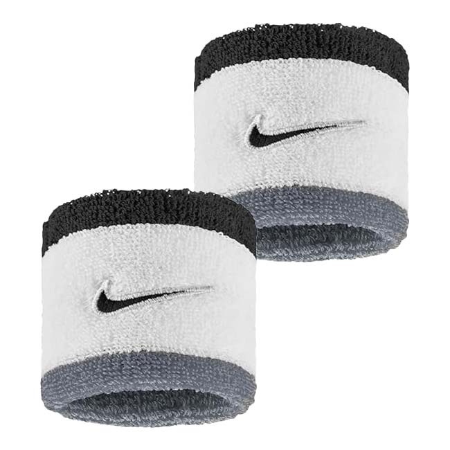 【2個組】ナイキ(NIKE) ユニセックス Swoosh スウッシュ クラシック リストバンド BN3000-122 ホワイト×Cグレー×BK(25y7m)