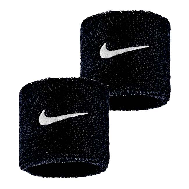 【2個組】ナイキ(NIKE) ユニセックス Swoosh スウッシュ クラシック リストバンド BN3000-010 ブラック×ホワイト(25y7m)