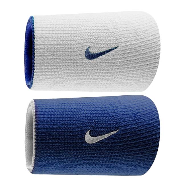 在庫処分特価】【2枚1組】ナイキ(NIKE) 2025 SP ユニセックス Dri-FIT ホームアンドアウエー リバーシブル ダブルワイド リストバンド NNNB0-452 ロイヤル×ホワイト(25y5m)