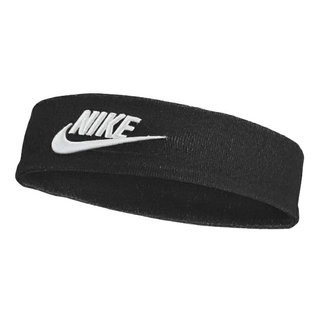 在庫処分特価】ナイキ(NIKE) ユニセックス クラシック ヘッドバンド ワイドテリー N1008665／BN2065-010 ブラック×ホワイト(24y3m)