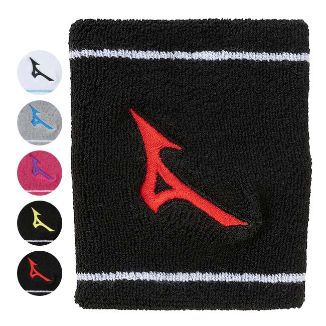 ミズノ(MIZUNO) ユニセックス ライン入り 刺繍 リストバンド 1枚入り 62JYB002(25y10m)