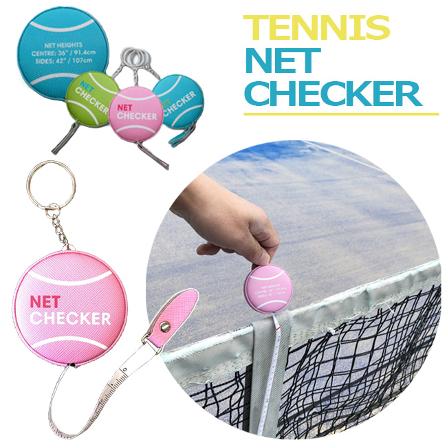 [ネットの高さを測れるキーホルダー] [選べる3color] ネットチェッカー テニス ネット メジャー 巻き尺 キーホルダー (21y10m)