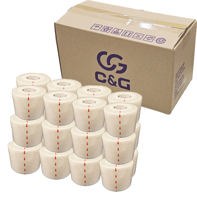 スポーツテーピング ヘリオ(HELIO) C&G ホワイトテープ 50mm×12m 24巻入り(１箱) 非伸縮 固定用テープ CG50WT-24(19y7m)