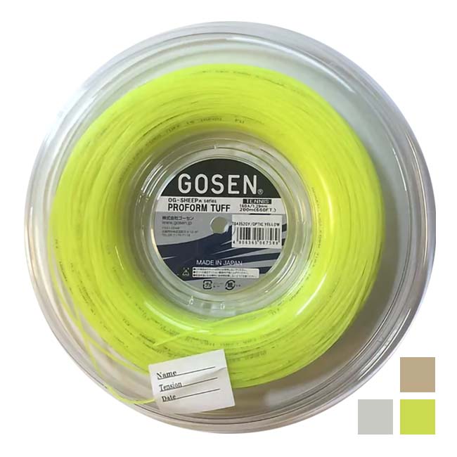 【20%OFFクーポン対象】【10％OFFマジッククーポン対象】ゴーセン(Gosen) OG-SHEEP(オージーシープ) PROFORM TUFF(プロフォーム タフ) 16GA(1.29mm) 200Mロール 硬式テニス モノフィラメントガット TS4352(20y8m)
