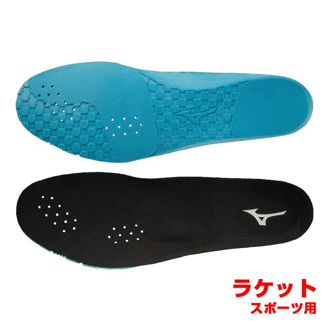 ミズノ(MIZUNO) ユニセックス プレミアムインソール ラケットスポーツ用 中敷き 61GZ170209 ブラック×ブルー(25y8m)