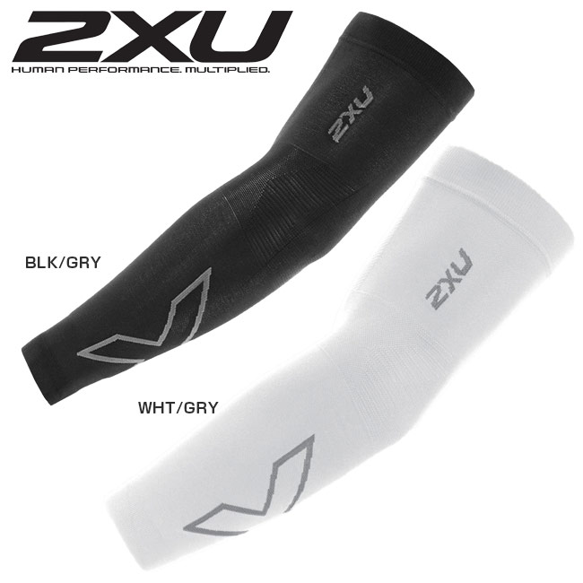 【10％OFFマジッククーポン対象】2XU(ツータイムズユー) ユニセックス フレックスランニング コンプレッション アームスリーブ(ペア)(UA4009A)腕用着圧サポーター(18y8m)