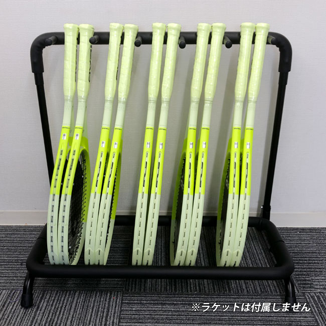 【ラケットを10本立て掛け可能】 ラケットスタンド 10本収納可能 保護パッド 滑り止め機能付き 折りたたみ式 TE239993 ブラック(25y5m)