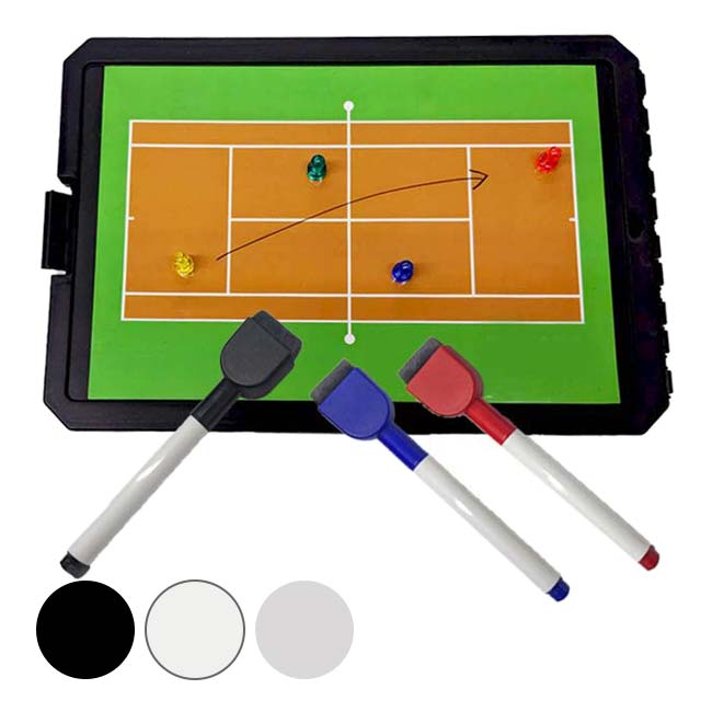 【バインダー、書類入れ付き】 テニス用 戦略ボード 作戦ボード マグネットシート マグネット＆ホワイトボードマーカー3色付き 239995(24y9m)