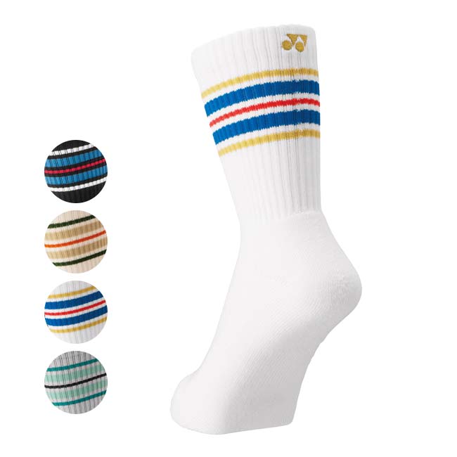 【9,000円以上で8％OFFクーポン】ヨネックス(YONEX) 2025 メンズ ライン入り ハーフソックス 抗菌防臭 19241Y(25y1m)