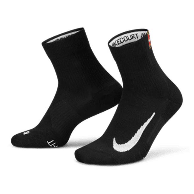 【2足セット】ナイキ(NIKE) ユニセックス コート マルチプライヤー マックス アンクルソックス 2足組 CU1309-010 ブラック×ブラック(25y7m)