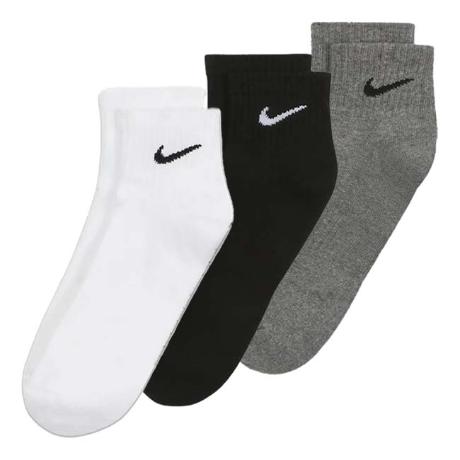 【色違い3足組】ナイキ(NIKE) ユニセックス エブリデイ クッション クウォーター アンクル丈 ソックス 3P 　SX7667-964マルチカラー(25y1mトレーニング)
