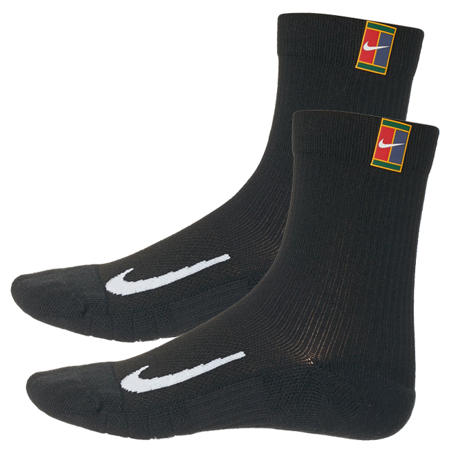 [同色2足セット]ナイキ(NIKE) ユニセックス コート マルチプライヤー クッション クルーソックス 2足組 SK0118-010 ブラック(21y6m)