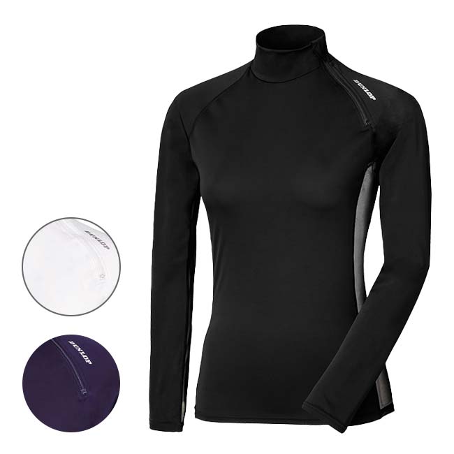 在庫処分特価】ダンロップ(DUNLOP)  レディース UVカット ファスナー付きハイネック 長袖アンダーウエア TAC8005W(20y8m)