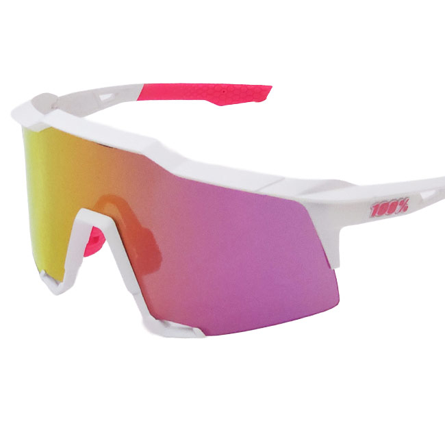 【20%OFFクーポン対象】【10％OFFマジッククーポン対象】100%(ワンハンドレッド) スポーツサングラス スピードクラフト HiPER VitalPink MirrorLens クリアレンズ付  60007-00044 MWH×PK(25y2m)