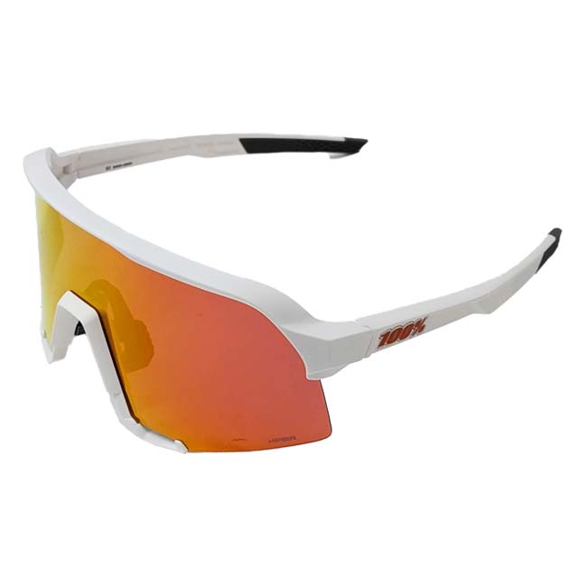 【20%OFFクーポン対象】【10％OFFマジッククーポン対象】100%(ワンハンドレッド) スポーツサングラス S3 エススリー マルチレイヤーミラー レンズ クリアレンズ付 60005-00009-S.T.White×HiPER Red (23y6m)