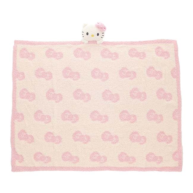 丸眞(マルシン) ハローキティ ふわふわ リボンとキティ マスコット付きブランケット 70×100cm 3805001800 ホワイト×ピンク(25y11m)