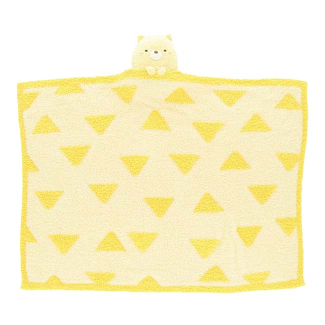 丸眞(マルシン) すみっコぐらし ふわもこねこ マスコット付きブランケット 70×100cm 6575041200 オフホワイト×イエロー(25y11m)