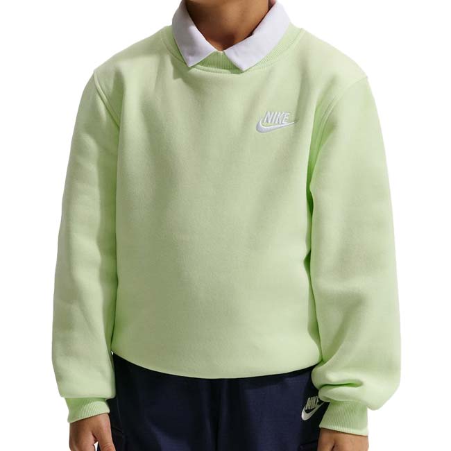ナイキ(NIKE) 2026 SP ジュニア スポーツウエア クラブ YTH フリース 長袖スウェット トレーナー FD3006-360 ライトリキッドライム×WH(26y2mトレーニング)