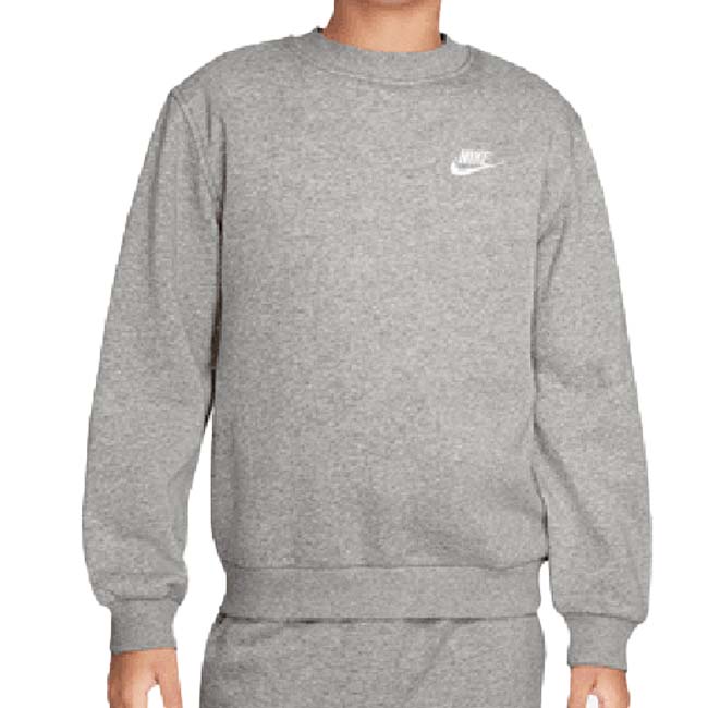 ナイキ(NIKE) 2025 HO ジュニア スポーツウエア クラブ YTH フリース 長袖スウェット トレーナー FD3006-063 Dグレーヘザー×ホワイト(25y12mトレーニング)