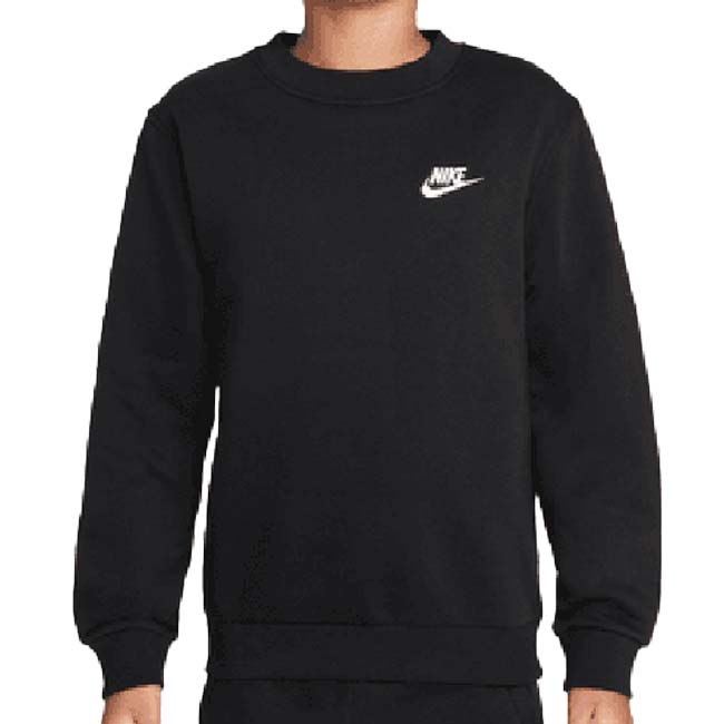 ナイキ(NIKE) 2025 HO ジュニア スポーツウエア クラブ YTH フリース 長袖スウェット トレーナー FD3006-010 ブラック×ホワイト(25y12mトレーニング)