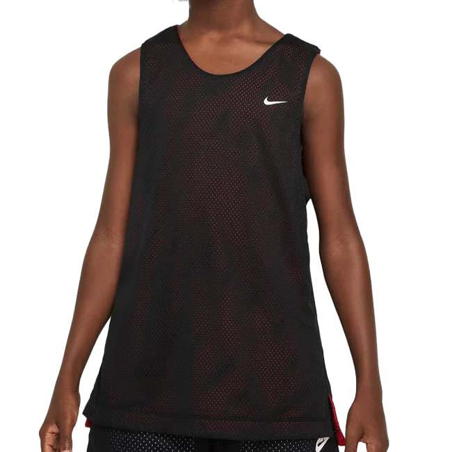 ナイキ(NIKE) 2025 SU ジュニア YTH Dri-FIT リバーシブル ジャージー タンクトップ FZ5242-010ブラック×Uレッド×ホワイト(25y4mバスケ)
