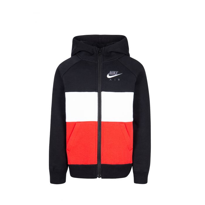 在庫処分特価】ナイキ(NIKE) ジュニア(ボーイズ) AIR フリース フード付きジャケット 86F973-RIN ブラック×Uレッド 並行輸入品(21y10mトレーニング)