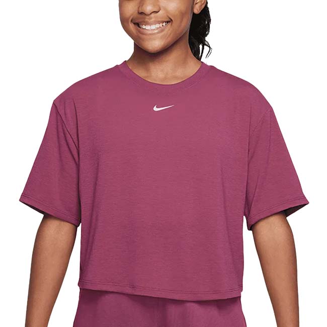 ナイキ(NIKE) 2025 FA ジュニア(ガールズ) YTH ワン リラックスド Dri-FIT 半袖Tシャツ ショートスリーブ FZ5602-634 スィートビート×WH(25y11mトレーニング)