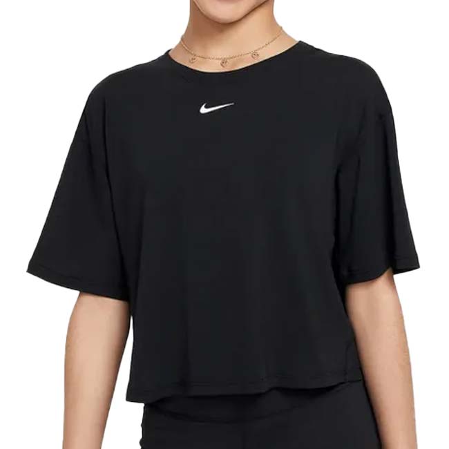 ナイキ(NIKE) 2025 SU ジュニア(ガールズ) YTH ワン リラックスド Dri-FIT 半袖Tシャツ ショートスリーブ FZ5602-010ブラック×ホワイト(25y4mトレーニング)