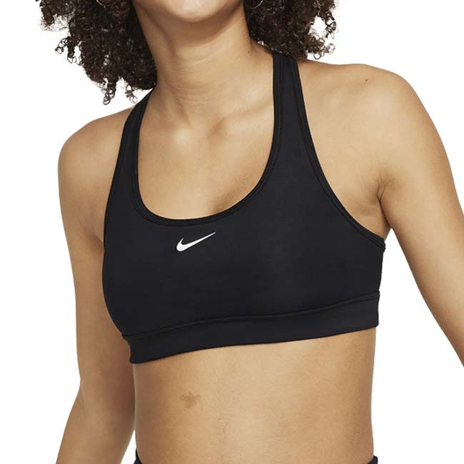 ナイキ(NIKE) ジュニア(ガールズ) スウッシュ スポーツブラ FJ7161-010ブラック×ホワイト(24y9mトレーニング)