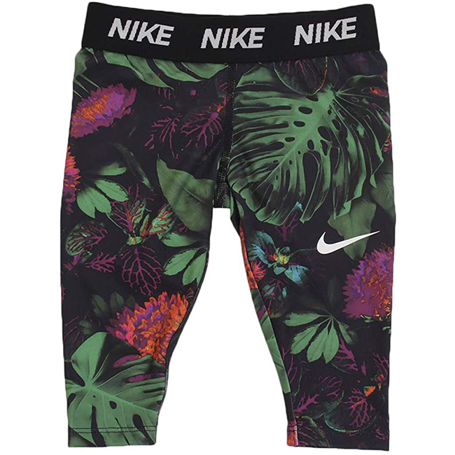 【8日から72時間 8%OFFクーポン】在庫処分特価】ナイキ(NIKE) ジュニア(ガールズ) GLOW ボタニカル AOP カプリパンツ 36E359-023 ブラック 並行輸入品(21y10mトレーニング)