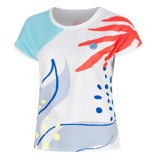 BIDI BADU(ビディバドゥ) 2026 FS ジュニア(ガールズ) ヘイラグーナ 全豪OPEN ゲームシャツ BB80016-1001 ホワイト×マルチC(26y2mテニス用ゲームウェア)