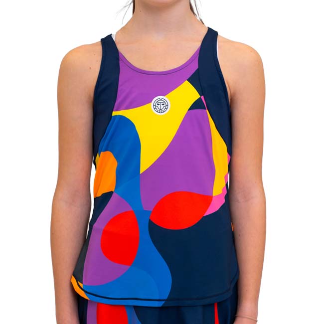 40%OFF在庫処分特価】BIDI BADU(ビディバドゥ) 2024 FA ジュニア(ガールズ) TWIGGY ツイッギー ゲームタンクトップ G1580027-DBLMXDブルー×ミックス(24y7mテニス用ゲームウェア)