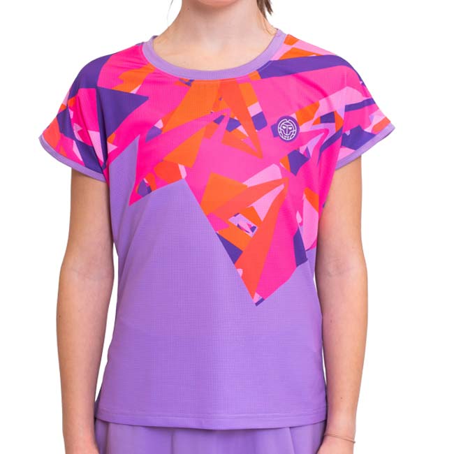 40%OFF在庫処分特価】BIDI BADU(ビディバドゥ) 2024 FA ジュニア(ガールズ) SPIKE キャップスリーブ ゲームシャツ G1620026-LIPK ライラック×ピンク(24y6mテニス用ゲームウェア)